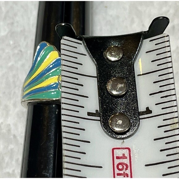 Womens BIG Vintage Ring Enamel Mermaid Tail STERLING SILVER Plated Band Blue 6 - Picture 7 of 9